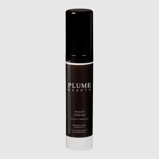 Plume Beauty Vegan Night Cream 30ml | Hydrating Overnight Face Cream | Nourishing Night Moisturizer | Vegan Anti-Aging Night Cream | Natural Restorative Night Cream