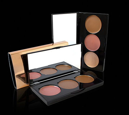 Plume Beauty 3 Well Bronzer Palette | Natural Glow Bronzer Palette | Vegan Bronzer Makeup | Buildable Bronzer Kit | Lightweight Face Bronzer