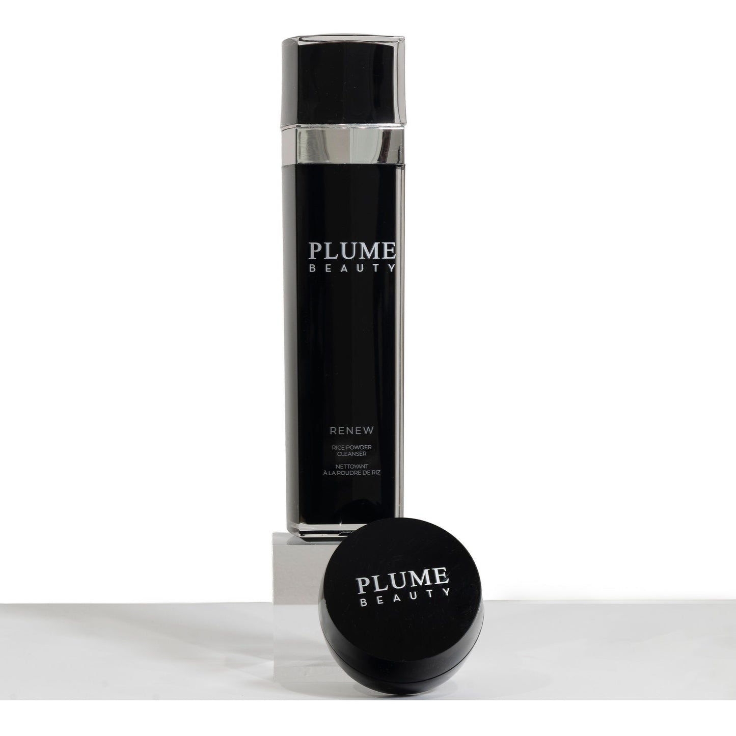 plume beauty renew rice powder cleanser | vegan rice face cleanser | gentle exfoliating cleanser | brightening rice powder face wash | natural skin cleansing powder